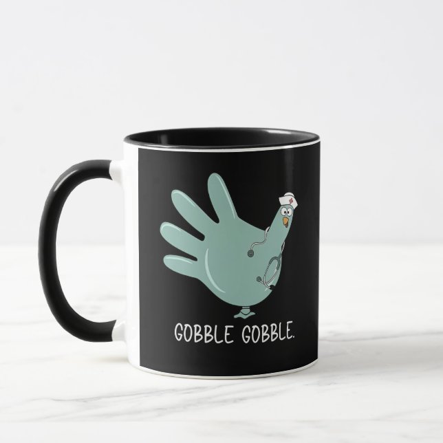 ER Nurse Turkey Gobble Squad ER Nurse Thanksgiving Mugg (Vänster)
