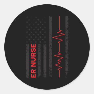 Er Nurse US Flagga Akut Nurse Akut Room Nu Nu Runt Klistermärke
