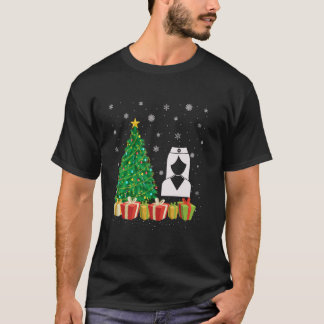 ER Nurse Xmas Tree Lighting Santa Hat ER Nurse Chr T Shirt