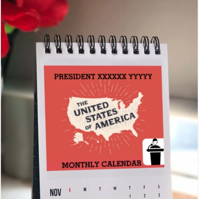 Er president Namn med foto 2025 varje månad Kalender (Skapare uppladdad)