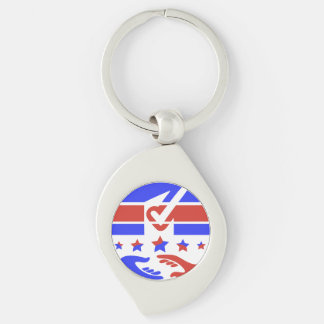Er röst är er röst swirl silverfärgad nyckelring