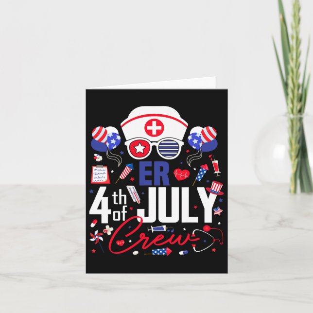Er Sjuksköterska 4 juli Crew Självständighetsdag P Kort (Framsida)