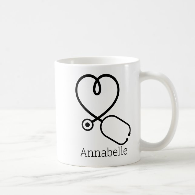ER Sjukvårdsassistent Kärlek Heart Personlig Kaffemugg (Höger)