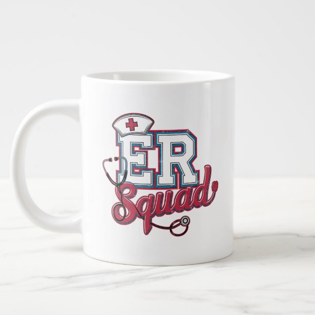 ER Squad, Emergency Room, Nurse Shirt, Doctor Gift Jumbo Mugg (Vänster)