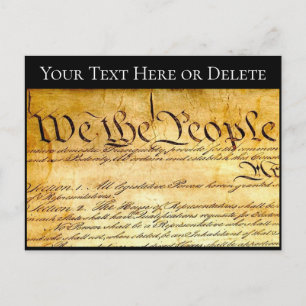 Er text/Färg USA:s konstitution Vi folket Vykort