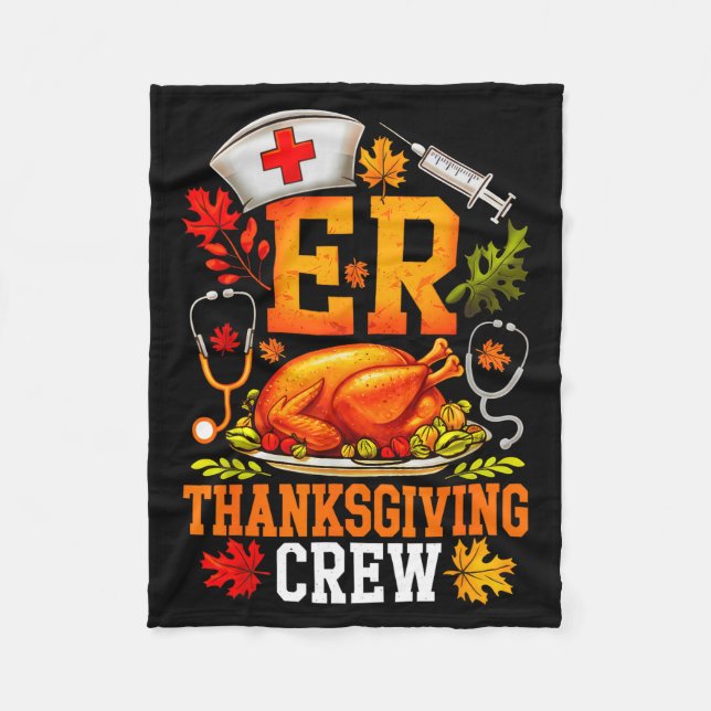 Er Thanksgiving Crew Nurse Emergency Room Register Fleecefilt (Framsidan)