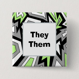 ERA PRONOUNER Agender Pride Geometric Modern Art Knapp