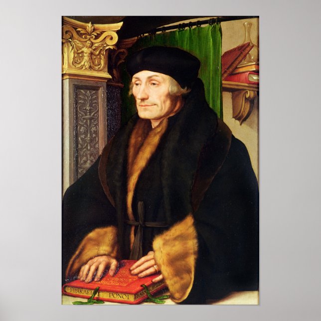 Erasmus porträtt, 1523 poster (Framsidan)