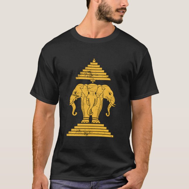 Erawan Sabaidi Greeting 3 Headed Elephant Kingdom  T Shirt (Framsida)