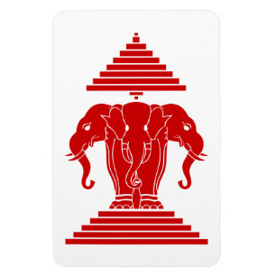 Erawan Three Heawn Elephant Lao/Laos Flagga Magnet