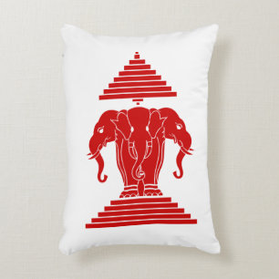 Erawan Three Heawn Elephant Lao/Laos Flagga Prydnadskudde