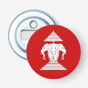 Erawan tre Heathrowed Elephant Lao/Laos Flagga Flasköppnare
