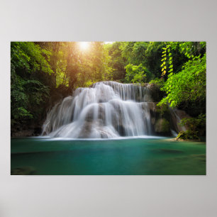 Erawan vattenfall Kanjanaburi Thailand Poster