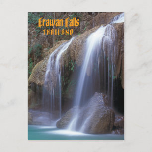 Erawan vattenfall Thailand Vykort