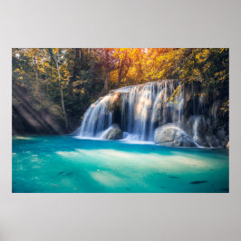 Erawan Waterfall i Kanjanaburi-provinsen Thailand Poster