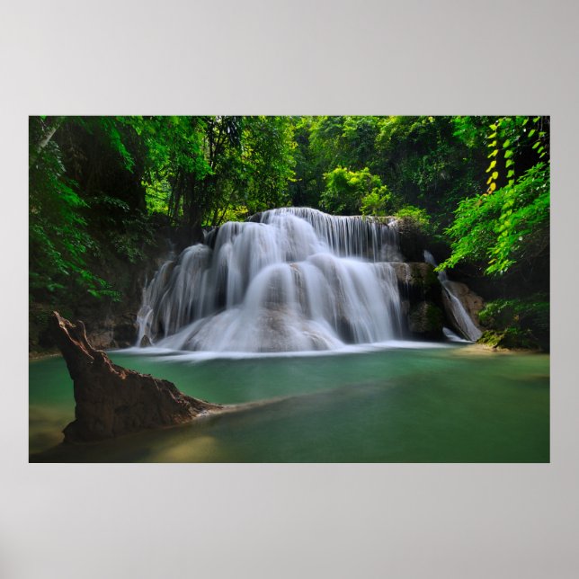Erawan Waterfall | Kanchanaburi, Thailand Poster (Framsidan)