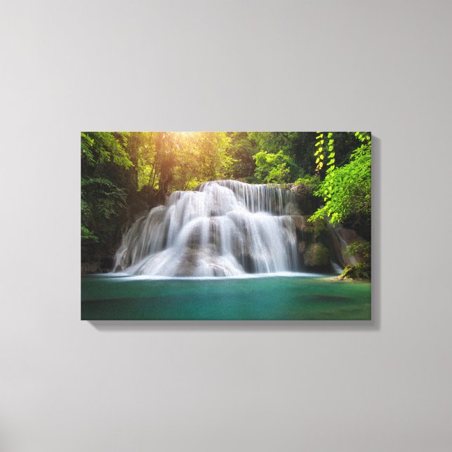 Erawan Waterfall | Kanjanaburi Thailand Canvastryck (Framsida)