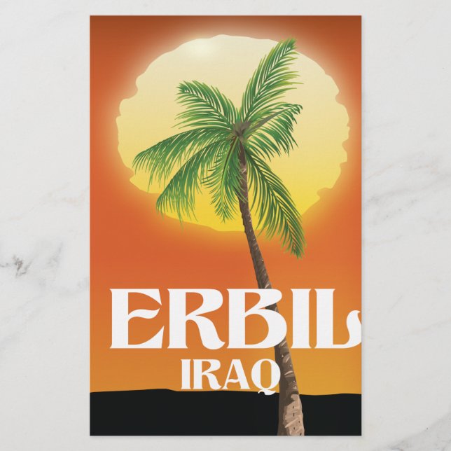 Erbil Irak Resaaffisch Brevpapper (Framsida)