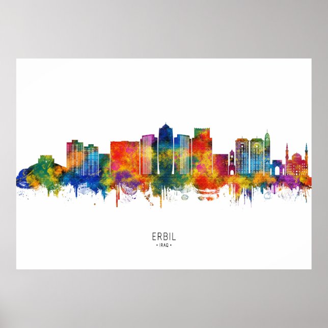 Erbil Irak Siluett Poster (Framsidan)