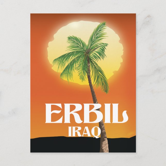 Erbil Iraks reseaffisch Vykort (Framsida)