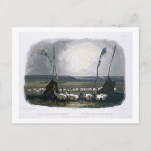 Erbjudande för mandan indians, tallrik 14 från Vol Vykort