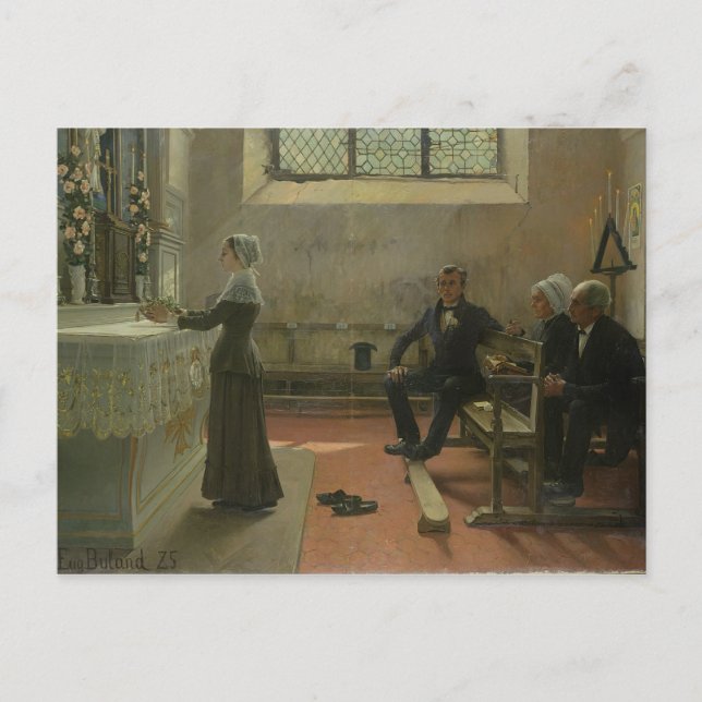 Erbjudande till jungfrun dagen efter vykort (Framsida)