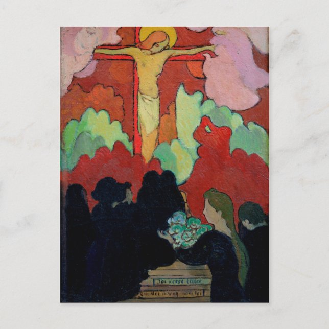 Erbjudande vid Calvary, c.1890 Vykort (Framsida)