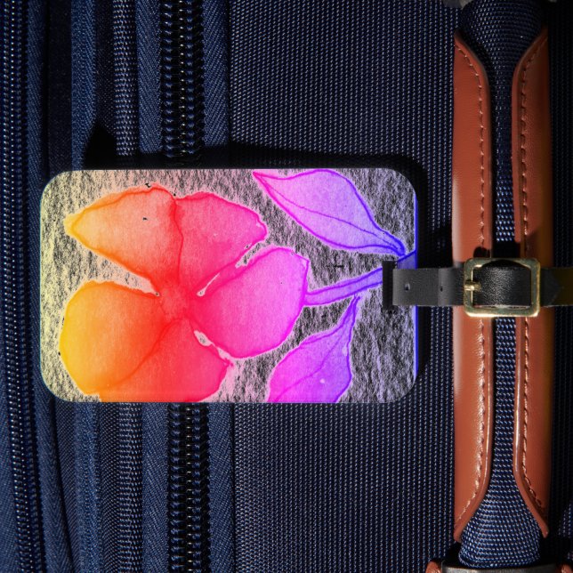 Erbjudanden från min ursprungliga målning av blomm bagagebricka (Framsida Insitu 4)