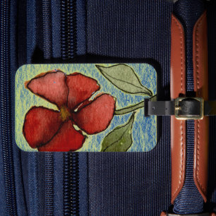 Erbjudanden från min ursprungliga målning av blomm bagagebricka