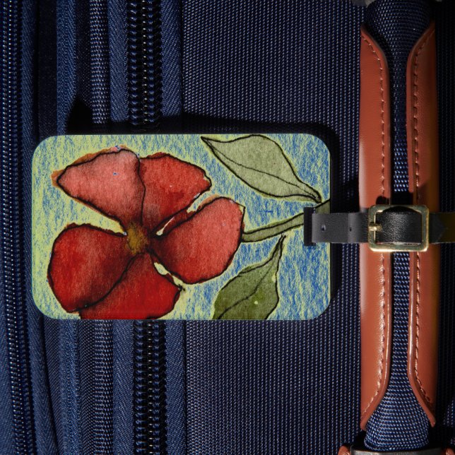 Erbjudanden från min ursprungliga målning av blomm bagagebricka (Framsida Insitu 4)