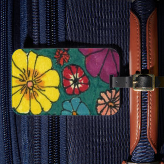 Erbjudanden från min ursprungliga målning av blomm bagagebricka