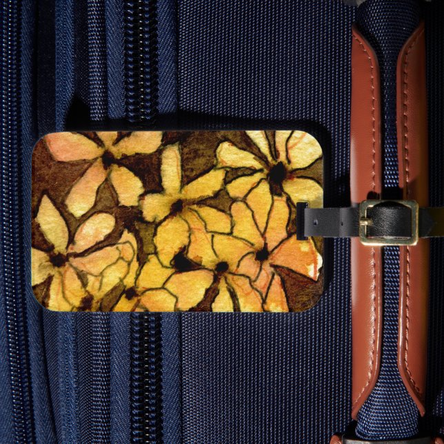 Erbjudanden från min ursprungliga målning av blomm bagagebricka (Framsida Insitu 4)