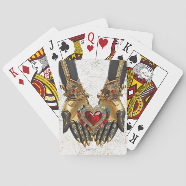 Erbjudandet - hjärtat i Händer Casinokort (Baksidan)