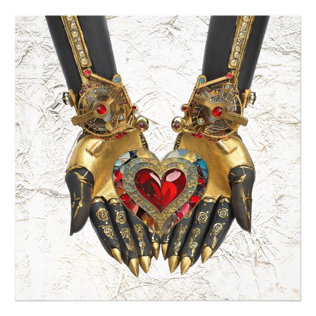 Erbjudandet - hjärtat i Händer Fototryck (Framsidan)