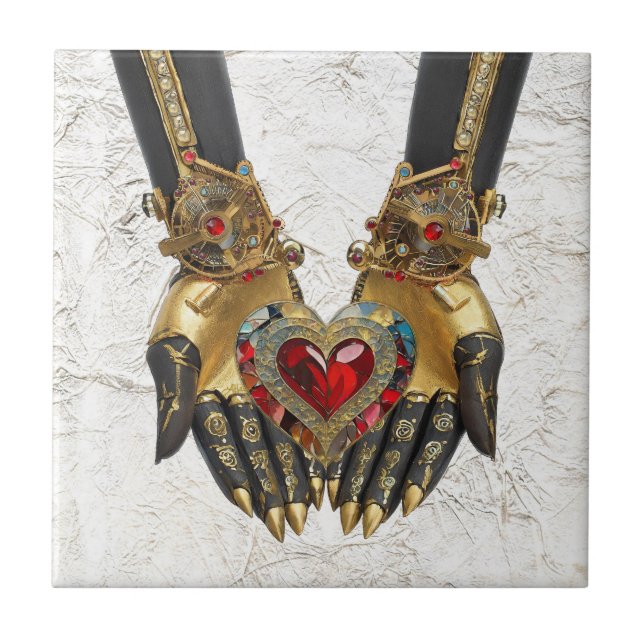 Erbjudandet - hjärtat i Händer Kakelplatta (Framsidan)