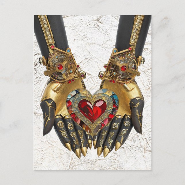 Erbjudandet - hjärtat i Händer Vykort (Framsida)