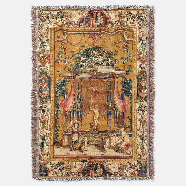 Erbjuder Bacchus Antique Fransk Tapestry Print Filt (Framsidan Vertikal)