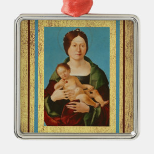 Ercole de'Roberti - Virgin and Child Julgransprydnad Metall