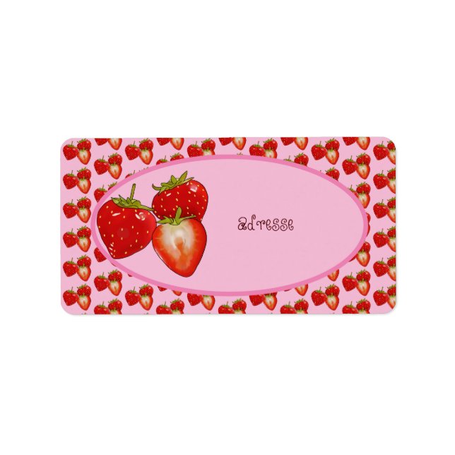 Erdbeeren adress aufkleber adressetikett (Framsidan)
