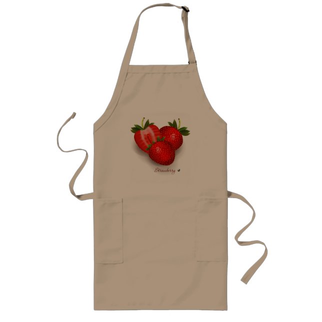 Erdbeeren Strawberrys Schürze Långt Förkläde (Framsidan)