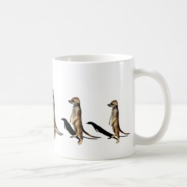 Erdmännchen in Reihe Kaffemugg (Höger)