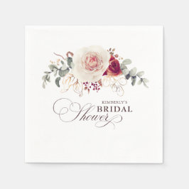 Erdnära blommor elegant boho festlig tillställning pappersservett
