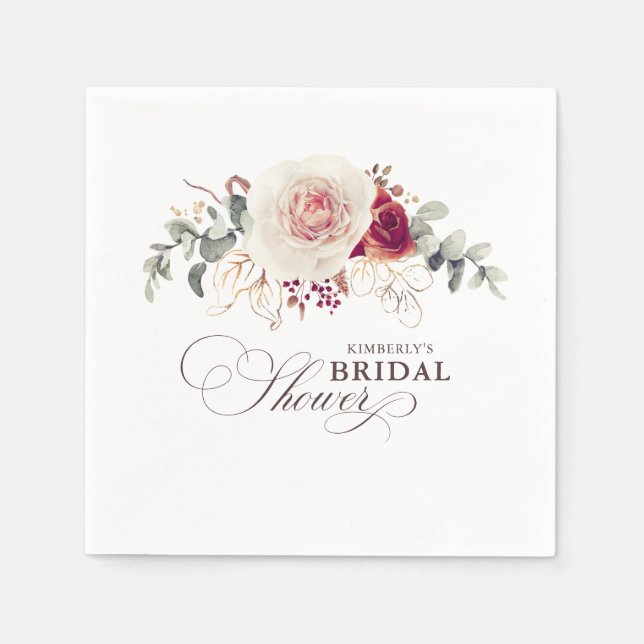 Erdnära blommor elegant boho festlig tillställning pappersservett (Framsidan)