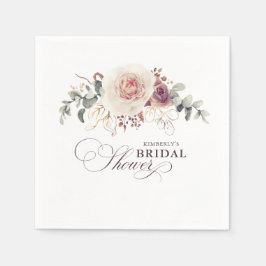 Erdnära blommor elegant boho festlig tillställning pappersservett