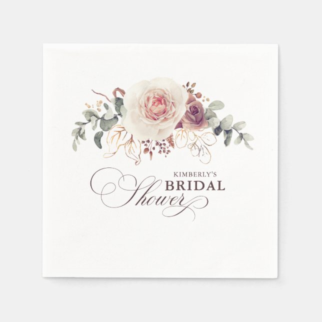 Erdnära blommor elegant boho festlig tillställning pappersservett (Framsidan)