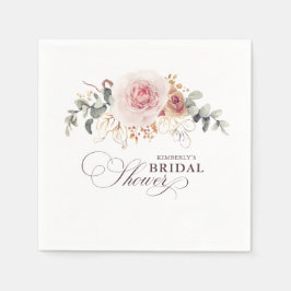 Erdnära blommor elegant boho festligheter pappersservett