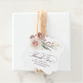 Erdnära nyans blommor Elegant Boho Tack Gåvor Etiketter