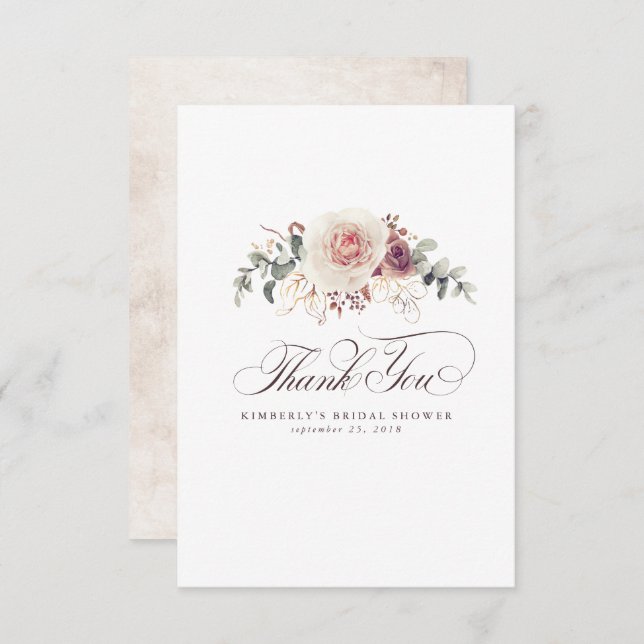 Erdnära nyans blommor Elegant litet tack (Fram/baksida)