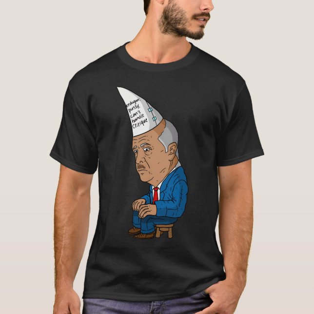 Erdogan kan inte hantera kritik. Ak Parti. T Shirt (Framsida)