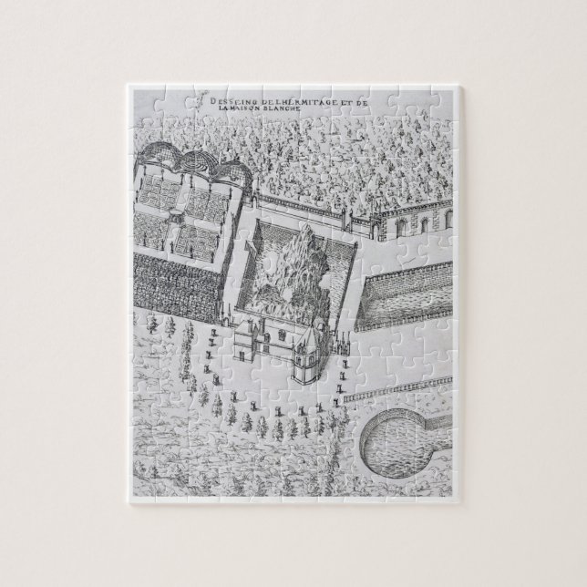 Eremitboningen och Maisonen Blanc på chateauen Pussel (Vertikal)